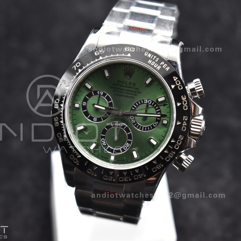 Daytona IPK 1:1 Best Edition 904L SS Case and Bracelet Green Dial Black Ceramic Bezel SA4130